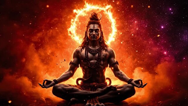 Lord Shiva Meditation Wallpaper Cosmic Fire Meditation
