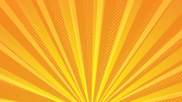 オレンジの放射状背景【16:9素材シリーズ】