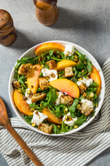 Healthy Summer Peach Arugula Salad