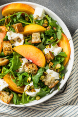 Healthy Summer Peach Arugula Salad
