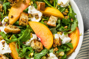 Healthy Summer Peach Arugula Salad