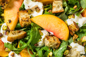 Healthy Summer Peach Arugula Salad