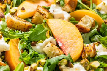 Healthy Summer Peach Arugula Salad