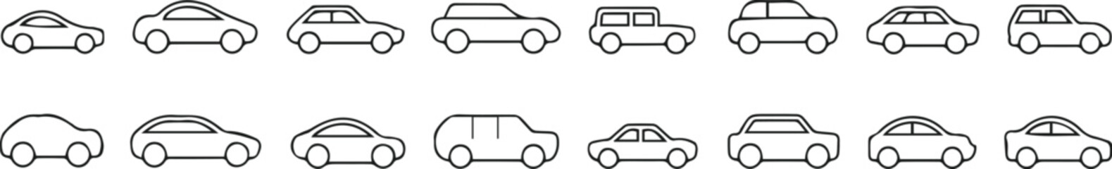 car vector set vehicle silhouette icons for web and print use