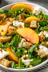 Healthy Summer Peach Arugula Salad