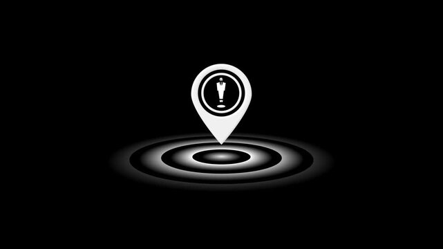 Minimal Businessman Location Pin Icon | Corporate Navigation Marker | Professional Map Pointer with Shadow Effect | Modern Localization Symbol for Business & Tracking.4K Video Animation