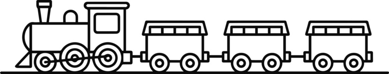 train educational counting vector locomotive and three cars