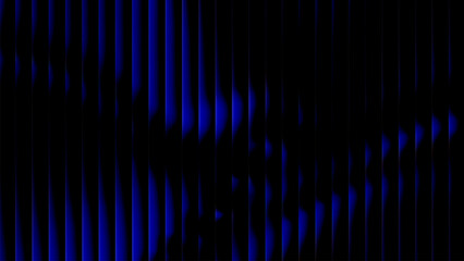 Wavy Reeded glass stripes background, luminous vertical lines on a dark gradient