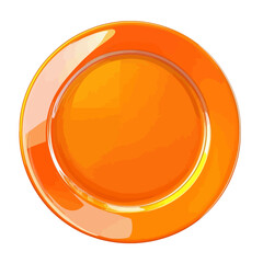 Orange plate isolated on white 
