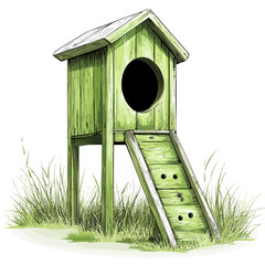 wooden bird house