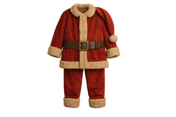 Santa claus costume representing christmas holidays, tradition, and festive celebrations, on transparent background