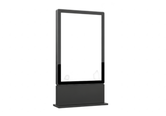 Digital advertising display screen isolated on transparent background