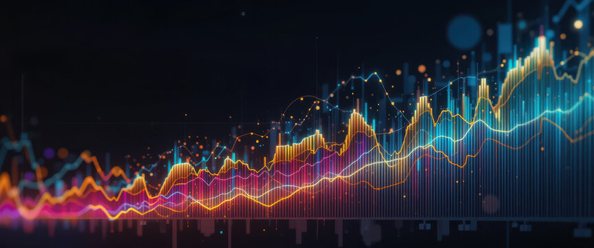 Analyzing financial trends with data visualization digital space infographic dynamic environment insights - Powered by Adobe