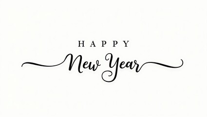Simple elegant New Year message in handwritten script suited for clean branding holiday greetings and minimalist design layouts