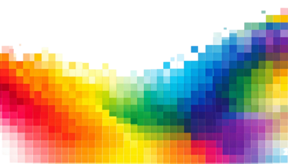 Pixelated rainbow color wave abstract