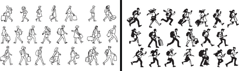 Running Pose Vector, Human Motion Illustration, Fitness Action Icons, Sport Movement Design, Cartoon Running People, Exercise Activity Art, Body Movement Poses, Athlete Action Set, Motion Illustration