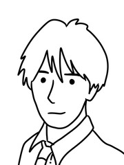 hand drawn cartoon of a businessman thinking