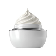 Luxurious white cream swirl in a sleek container
