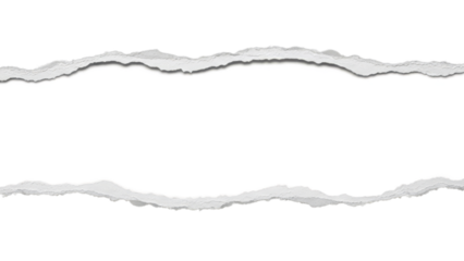 Torn Paper Edges Revealing White Copy Space On Black Background