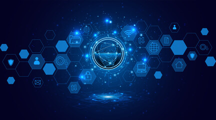 Abstract technology circuit board background. Fingerprint scanning cybersecurity concept. modern technology innovation concept background	