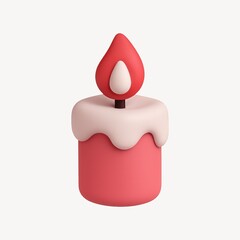 Minimalist red candle illustration.