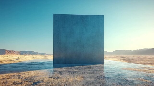 Mysterious Monument in Desert Landscape - A Surreal Artistic Vision.
