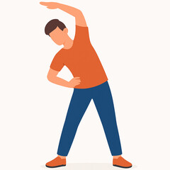 Man stretching and warming up before workout for fitness and health