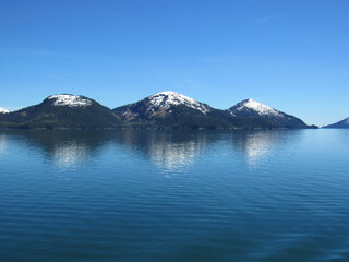 Beautiful Landscape of Snow Capped Mountains in College Fjord, Alaska USA
