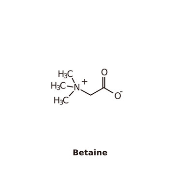 Structural formula of betaine. Chemical substance. Cosmetics. Moisturizing. Anti-inflammatory effect. Aging. Hydration.