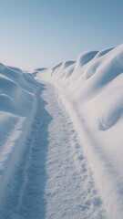 Naklejka premium Serene snowy path landscape mobile wallpaper