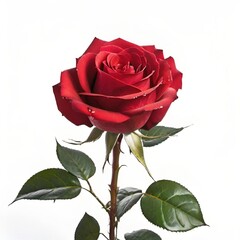 red rose flower isolated on white background