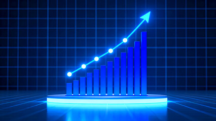 Business growth chart rising arrow data analysis finance success investment progress upward trend digital technology performance metrics market statistics future projection innovation development achi