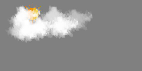 Realistic Clouds, Clear Background. Outdoor Nature Sky Scene. White Fluffy Clouds Isolated. Weather Cloudscape Design. Vector Illustration