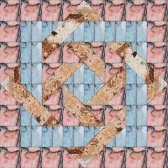 Geometric seamless texture. Mosaic tile. Stained glass style. Oriental tracery. For ceramic tile, wallpaper, linoleum. Textile, rug, carpet, tapestry. For website design. Stone. Mosaic, inlay.