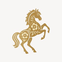 Elegant floral horse silhouette