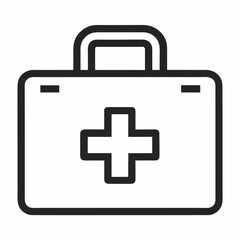 Obraz premium First aid kit icon with a plus symbol