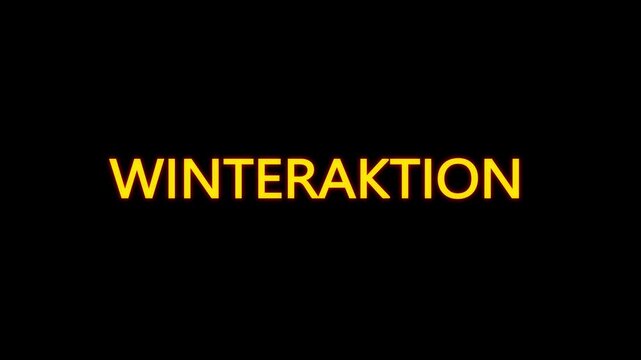 text animation title WINTERAKTION transparent background. Winteraktion. Logo Intro.