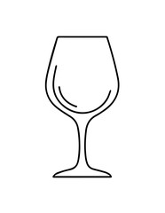 Empty crystal wine glass isolated on a clean white background with subtle reflection