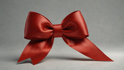 Heart-Shaped Red Satin Ribbon. Generative Ai