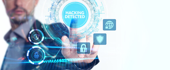 Hacking Detected. Concept meaning activities that seek to compromise affairs are exposed Entering New Programming Codes.