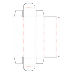 Box packaging die cut template