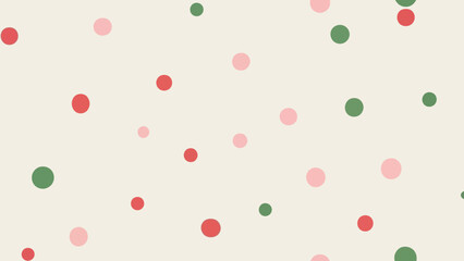 Festive Red, Pink, and Green Polka Dot Pattern on Cream Background