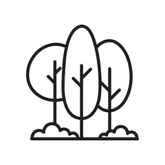 Tree Line Art Vector Symbol
