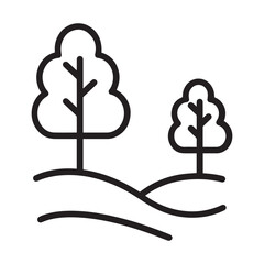 Tree Line Art Vector Symbol
