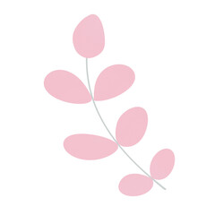 pink leaves on white background