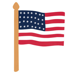 american flag on white background
