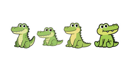 set cartoon crocodile