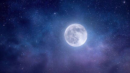 Fototapeta premium A full moon in the night sky