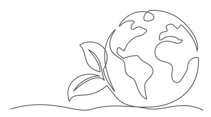 Earth One line drawing on white