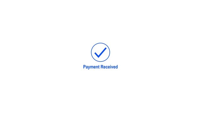 Thank You for Your Payment Received . Payment successful with dollar sing and royal blue checkmark icon. Confirmation,Successful, Money transaction concept.